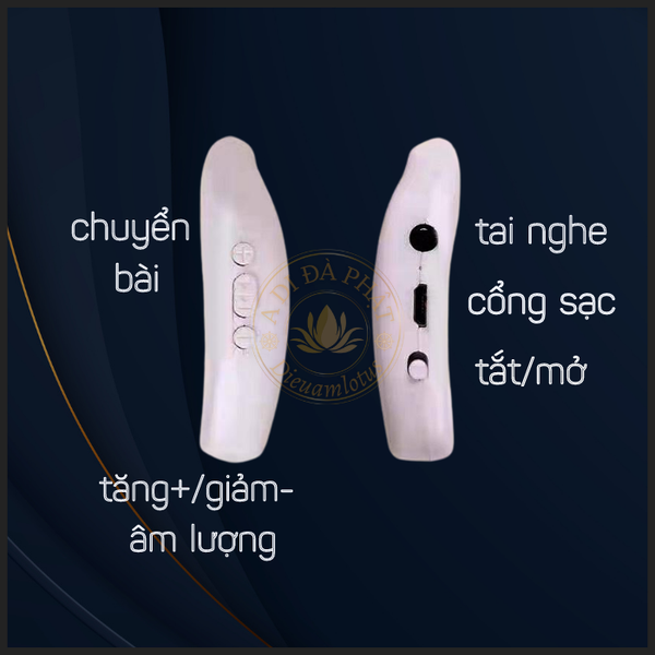 Máy niệm Phật Cánh Sen Trắng 36 bài không gắn được thẻ nhớ dùng pin sạc