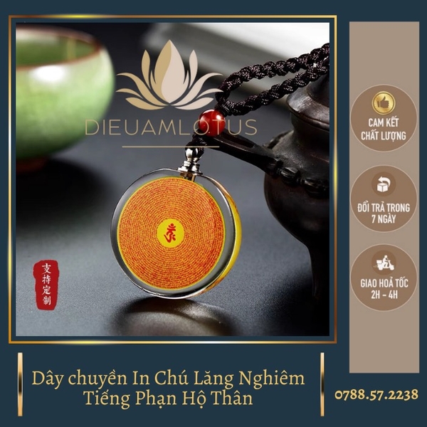 Dây chuyền Chú Lăng Nghiêm hộ thân 1 mặt đeo cổ