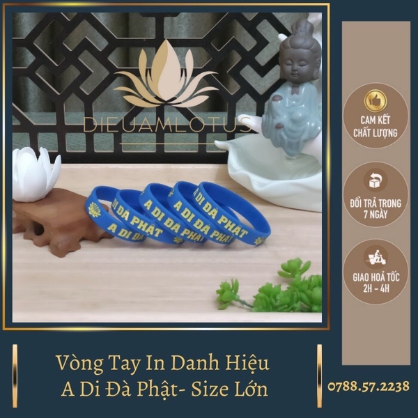 [HCM]Vòng tay cao su Combo 10vòng in danh hiệu A Di Đà Phật người lớn 180 cm