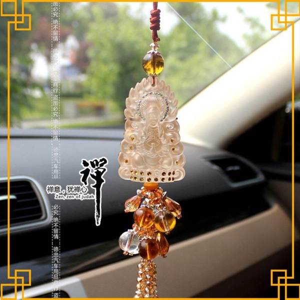 Dây treo xe trang trí ôtô tôn tượng Quán Âm Bồ Tát bảo hộ bình an