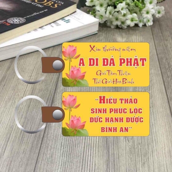 Móc khoá in danh hiệu Phật A Di Đà Combo 50c
