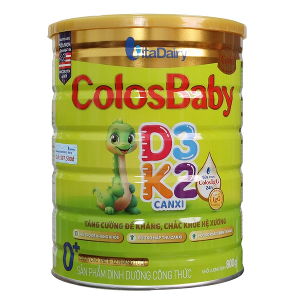 Sữa ColosBaby D3K2 số 0+ 800G (trẻ 0-12 tháng) 8936170701862