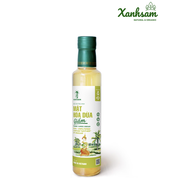 Dấm mật hoa dừa hữu cơ 265ml - SokFarm - Trà Vinh