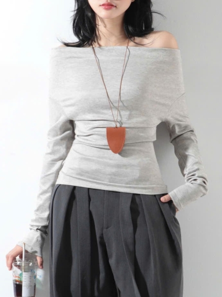 Seleen, Áo len mỏng co dãn tay dài vai ngang, WT0109