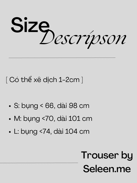Seleen, Quần lưng trễ xếp ly ống rộng xòe, WB0127