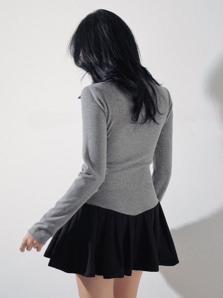 Seleen, Đầm cổ sơ mi tay dài eo chéo V, WD0134