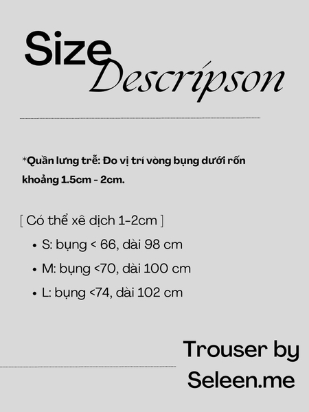 Seleen, Quần ống rộng lưng trễ ly vạt nổi dây buộc, WB0142