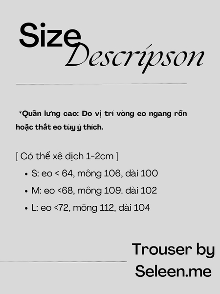 Seleen, Quần tây lưng cao chi tiết vạt dây buộc điều chỉnh, WB0143