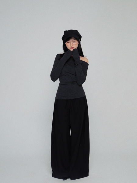 Seleen, Áo len mỏng co dãn tay dài vai ngang, WT0109