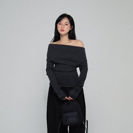 Seleen, Áo len mỏng co dãn tay dài vai ngang, WT0109