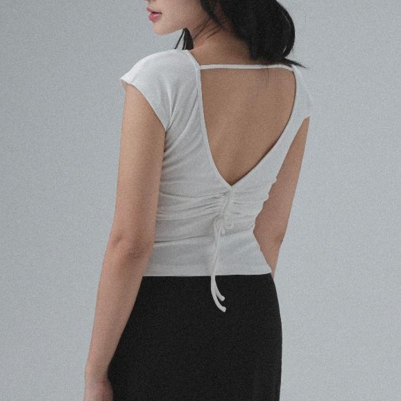 Seleen, Áo thun ôm body cổ ngang thiết kế hở lưng dây buộc, WT0170