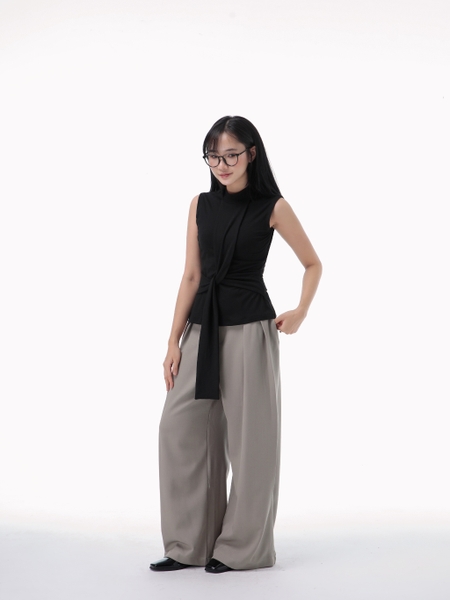 Seleen, Quần tây lưng cao ống rộng chi tiết chút cài ngang, WB0178