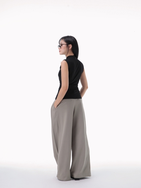 Seleen, Quần tây lưng cao ống rộng chi tiết chút cài ngang, WB0178