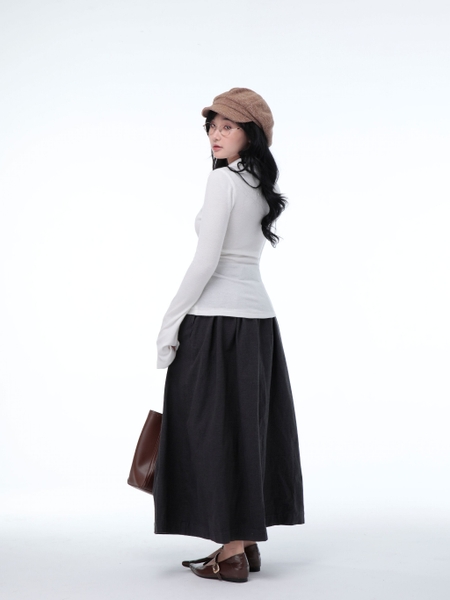 Seleen, Áo len dệt kim mỏng tay dài cổ sơ mi cài nút, WT0188