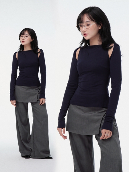 Seleen, Quần tây lưng cao ống suông chi tiết vạt (có thể tháo), WB0193