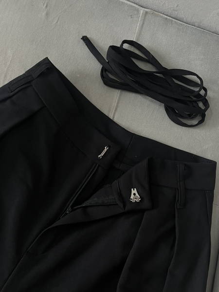 Seleen, Quần tây lưng cao ống rộng dày dặn không nhăn (kèm dây đai quần dài 2m), WB0010