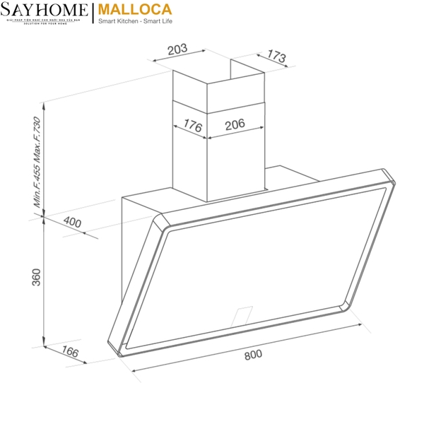 Máy hút mùi dạng TV TIME Malloca K-153MB tại thành phố Hồ Chí Minh