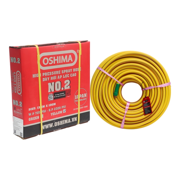 Ống nhựa PVC Oshima No.2 13mm x 100m Vàng