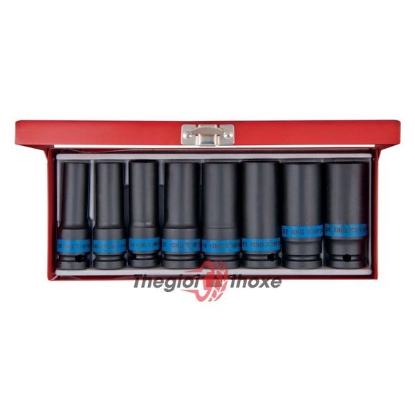 Bộ đầu tuýp dài 1/2 lục giác đen Kingtony 4410mp - 8 Chi tiết 12 , 13 , 14 , 17 , 19 , 21 , 22 , 23mm