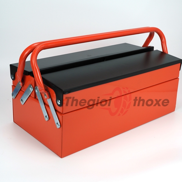 Thùng sắt đựng đồ nghề cỡ trung - Màu cam đen