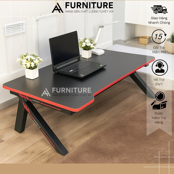Bàn Máy Tính Gaming Splus Màu Đen Viền Đỏ Ngồi Kiểu Nhật Gấp Gọn Tiện Lợi | KB02 | Nội Thất Anh Hoàng