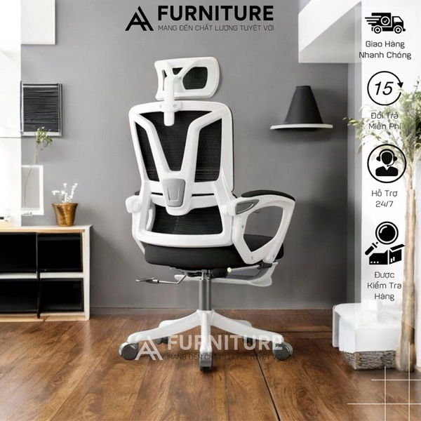 Ghế Xoay Văn Phòng 2 In 1, Ghế Công Thái Học, Ghế Game Tựa Đầu 3d, Lưng Ghế Có Thể Ngả 145° | 006 | Nội Thất Anh Hoàng