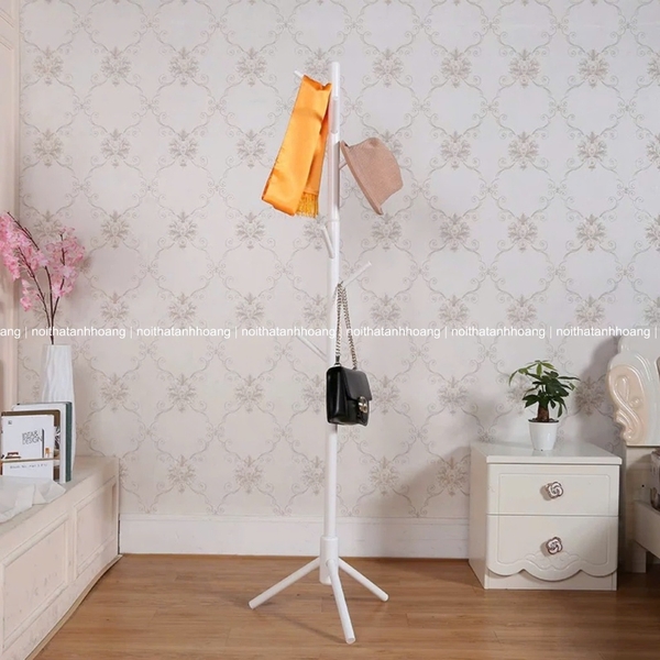 Cây Treo Quần Áo Gỗ Tự Nhiên Finlandia | Đế Kiềng Cao 175cm | Kiểu Dáng Hàn Quốc Sang Trọng | Nội Thất Anh Hoàng
