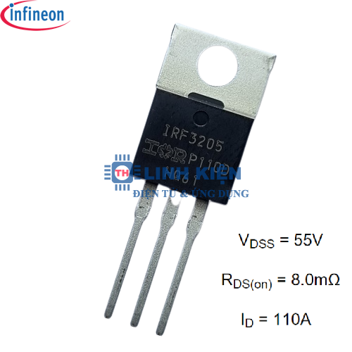 10x IRF3205 Power MOSFET Transistors - TO-220 Package, 55V, 110A - Unbranded, Lot Of 10