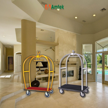 Xe Đẩy Hành Lý Khách Sạn Inox