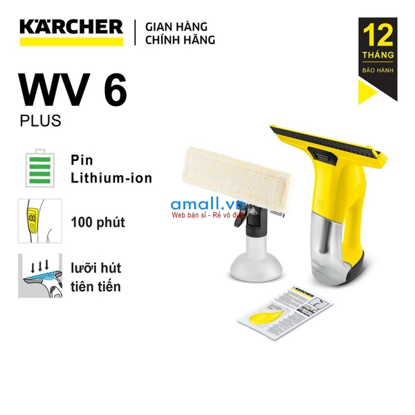 Máy lau kiếng cầm tay Karcher WV6 Plus chính hãng được sản xuất tại Ý