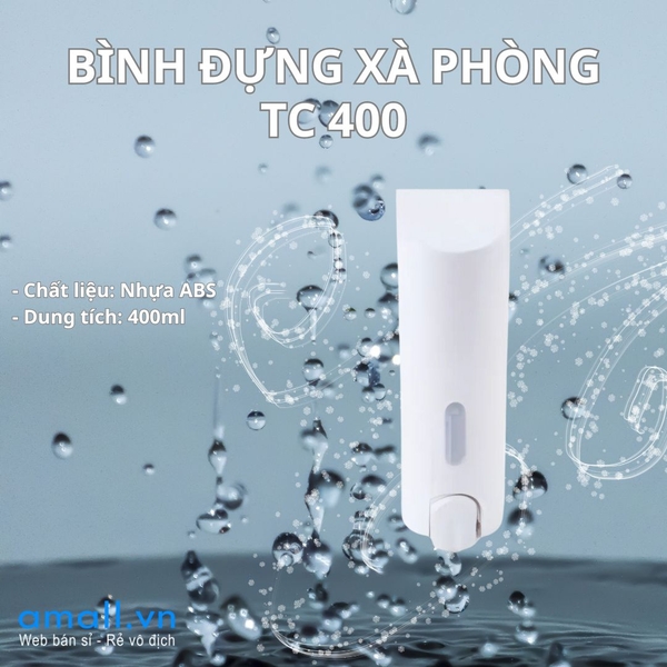 Bình đựng xà phòng 400ml TC 400 Trắng