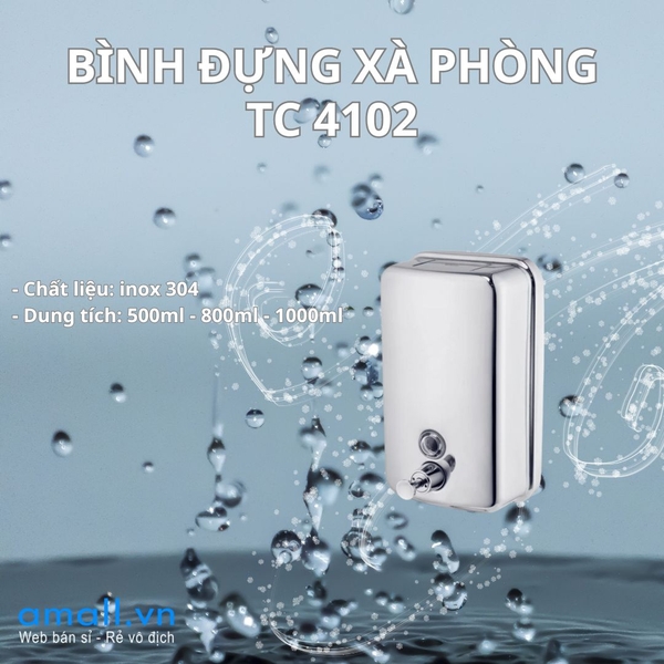 Bình đựng xà phòng bằng inox mờ cao cấp TC 4102