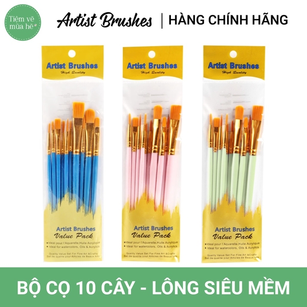 Set 10 Cọ vẽ chuyên dụng Artist Brushes