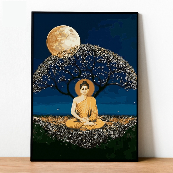 Tranh số hóa Phật 05 đã căng khung 40x50cm