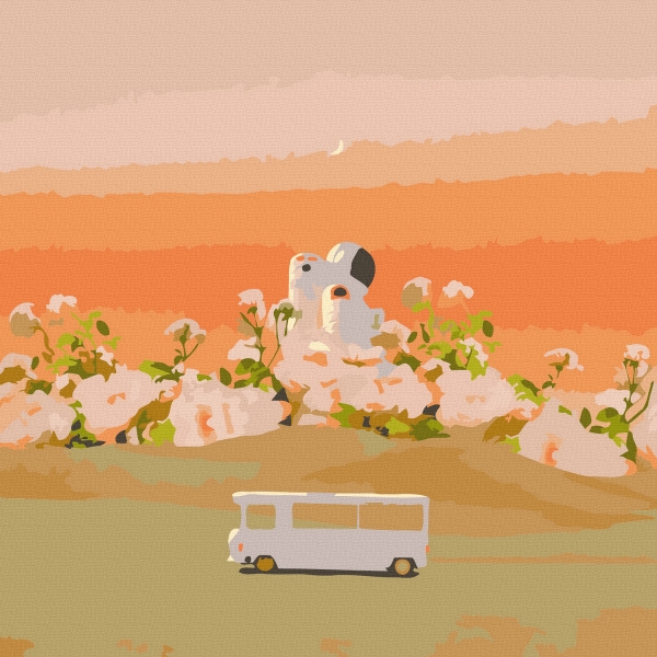 Tranh số hóa 20x20cm Chuyến du hành