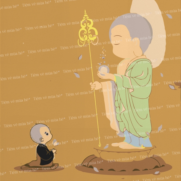 Tranh số hóa 20x20cm - Phật Địa Tạng