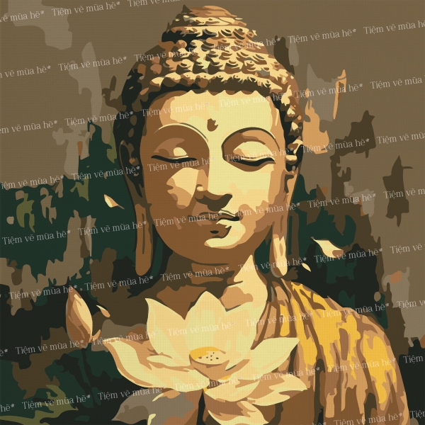 Tranh số hóa 20x20cm - Liên Hoa Chánh Pháp