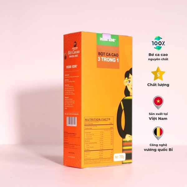 Ca cao 3in1 (bột) cao cấp - Hộp 200 g
