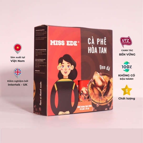 Cà phê hoà tan Đen đá MISS EDE - 240g (có đường)