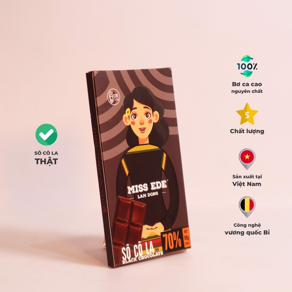 Sô cô la đen LÂM ĐỒNG 70% - 60g