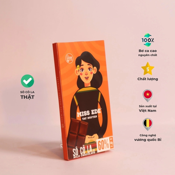 Sô cô la sữa Tây Nguyên 60% - 60g