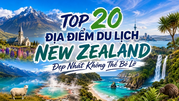 Top 20 Địa Điểm Du Lịch New Zealand Đẹp Nhất Không Thể Bỏ Lỡ