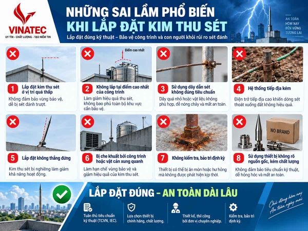 Những Sai Lầm Phổ Biến Khi Lắp Đặt Kim Thu Sét