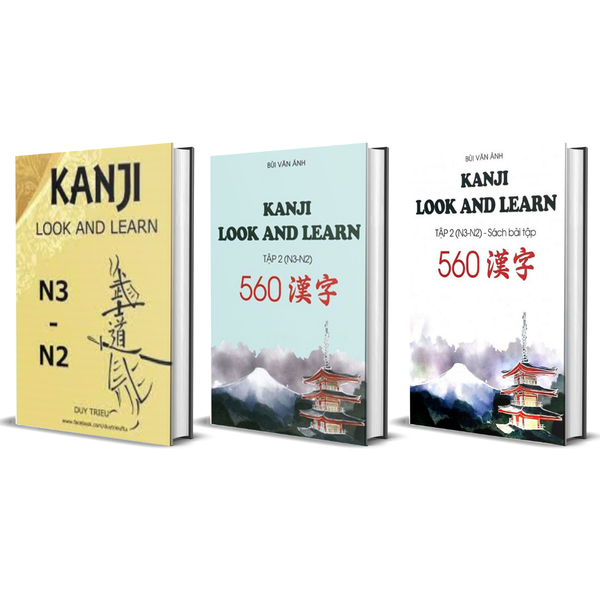 Combo Kanji Look And Learn N3 - N2 (2 SGK + 1 SBT)