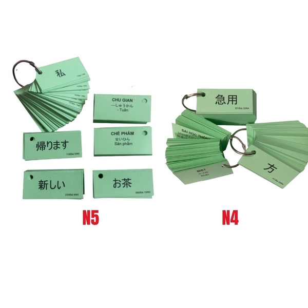 Combo Flashcard Từ Vựng + Kanji Minna no Nihongo N5 - N4