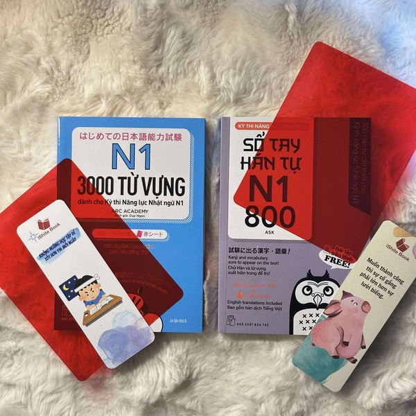 Combo sổ tay tango 3000 từ vựng N1 và 800 hán tự N1 (Tặng kèm File nghe + Tấm thẻ đỏ)