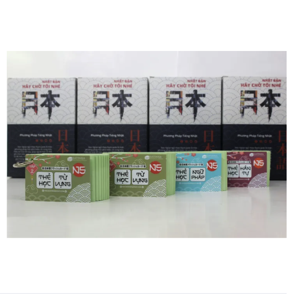 Combo thẻ Flashcard Từ vựng - Ngữ pháp - Kanji N5