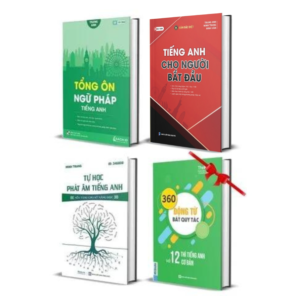 Combo Sách Tổng Ôn Ngữ Pháp Tiếng Anh + Tiếng Anh Cho Người Mới Bắt Đầu + Học Phát Âm Tiếng Anh
