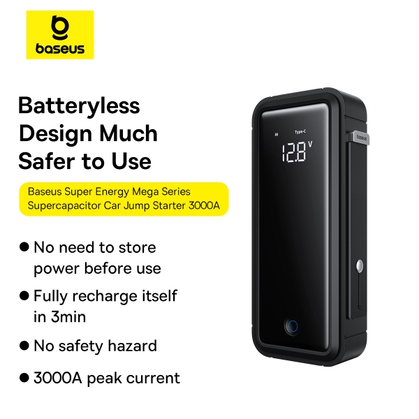 Bộ Kích Bình Dùng Cho Xe Hơi Baseus Super Energy Mega Series Supercapacitor Car Jump Starter 3000A