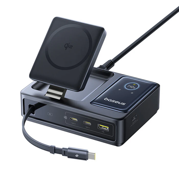 Baseus NOMOS 5-in-1 Desktop Charger 3C+U 140W US Qi2 Wireless